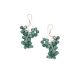 Green Beads and 92.5 Sterling Silver Cluster Earrings