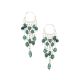 92.5 Sterling Silver Dazzling Green Colour Beads  Drops Danglers