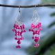 92.5 Sterling Silver and Pink Chalcedony Chandelier Earrings