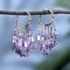Gorgeous Amethyst And 92.5 Sterling Silver Chandelier Earrings