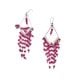 92.5 Sterling Silver With Pink Bead Layered Earrings