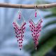 92.5 Sterling Silver With Pink Bead Layered Earrings
