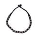 Tribal Black Thread and Oxidized Silver Bead Necklace