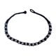 Tribal Black Thread and Oxidized Silver Bead Necklace