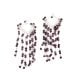 92.5 Sterling Silver Dark Red Beads Earrings