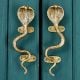 Antique Brass Cobra Door Pull Handle -1 Pair