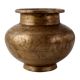 Brass South Indian Cylindrical Carved Pot