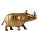Standing Brass Rhino Statue