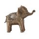 Small Brass Elephant Statue in Tribal Folk Art