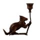 Brass Squirrel Candle Stand in Folk Art