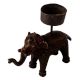 Handmade Brass Elephant Candle Holder in Folk Art