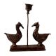 Vintage Brass Duck Candle Stand in Folk Art