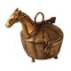 Brass Round Box with Horse Head