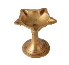 Brass 5 Jyots Oil Lamp for Decor