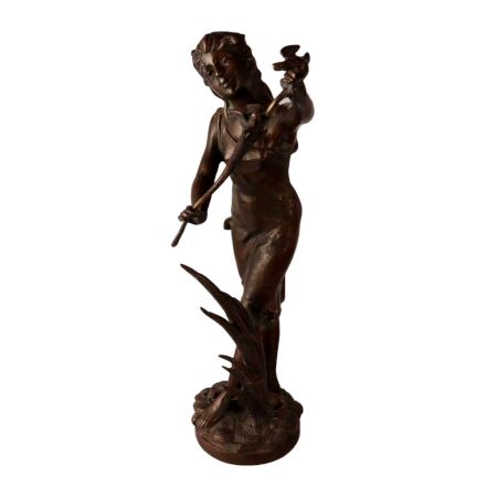 19th Century Classical Brass Women Statue