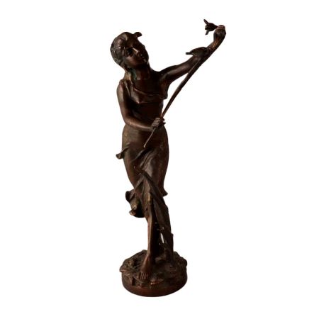 19th Century Classical Brass Women Statue