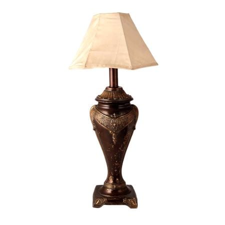 Traditional Bell Metal Table Lamp with Shade