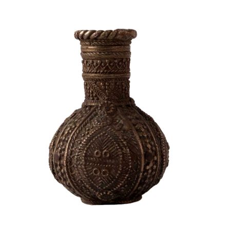 Engraved Brass Kashmiri Flower Vase
