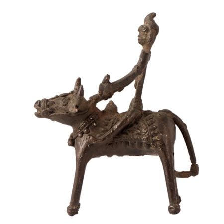 Brass Animal & Rider Statue for Home Decor