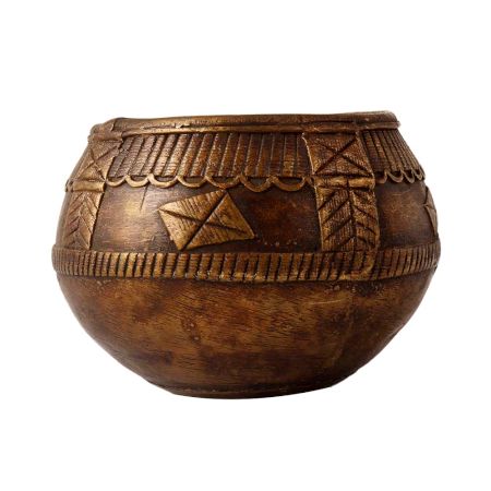 Antique Brass Rice Measurement Bowl for Decor