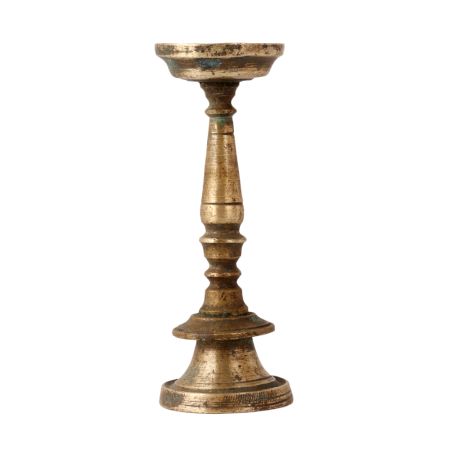 High Brass Pillar Candle Holder Statue