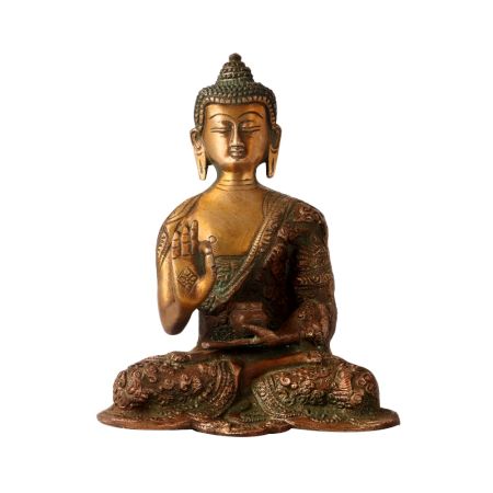 Brass Buddha Statue in Meditation Pose