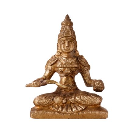 Handmade Brass Statue Of Ma Annapurna Devi