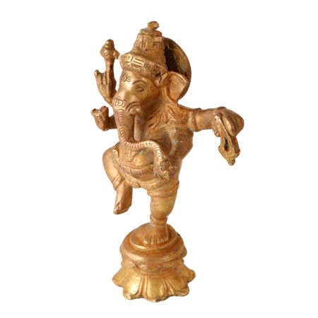 Brass Dancing Ganesha Statue Deco