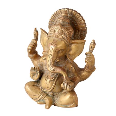 Lord Ganesha Brass Statue Deco Work