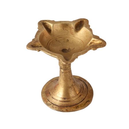 Brass 5 Jyots Oil Lamp for Decor
