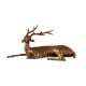 Brass Long Horn Laying Deer Statue