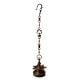 Hanging Brass Lamp with Seven Wicks and Chain