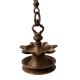 Hanging Brass Lamp with Seven Wicks and Chain