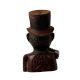 Black Man with Hat Money Box Brass Statue