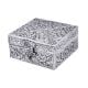 Square Silver Plated Floral Engraved Storage Box