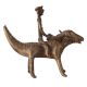 Elegant Brown Animal & Rider Statue for Decor