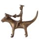 Brass Statue of Animal & Rider in Antique Finish