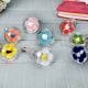 Glass Flower Engraved Multicolor Pack of 8 Cabinet Knobs