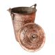 Vintage Engraved Copper Bucket with Lid