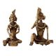 Brass Dhokra Two Tribal Women Figurines