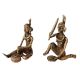 Brass Dhokra Two Tribal Women Figurines