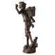 Brass Grape Picker Figure Statue of a Young Boy