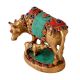 Kamdhenu Cow With Calf Colorful Stones