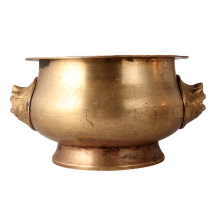Heavy Vintage Brass Holy Water Pot
