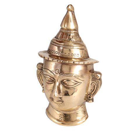 Shiny Brass Big Plate of Goddess Parvati Head