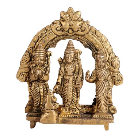 Brass Ram Darbar Statue with Prabhavali