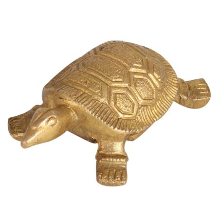Brass Tortoise Engraved with Vastu Yantra