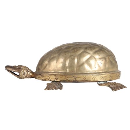Engraved Brass Turtle Statue For Good Luck