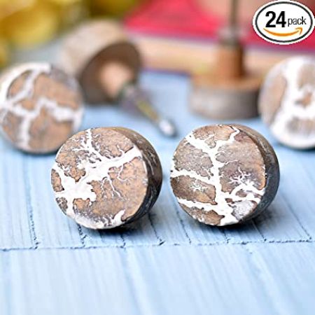 Indian Shelf 6 Pieces Brown Knobs