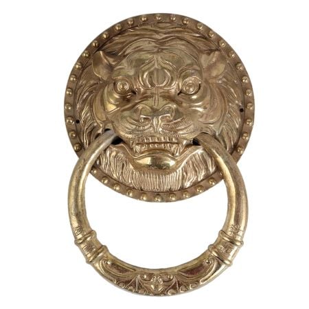 Handmade Brass Lion Towel Hanger in Chinese Art